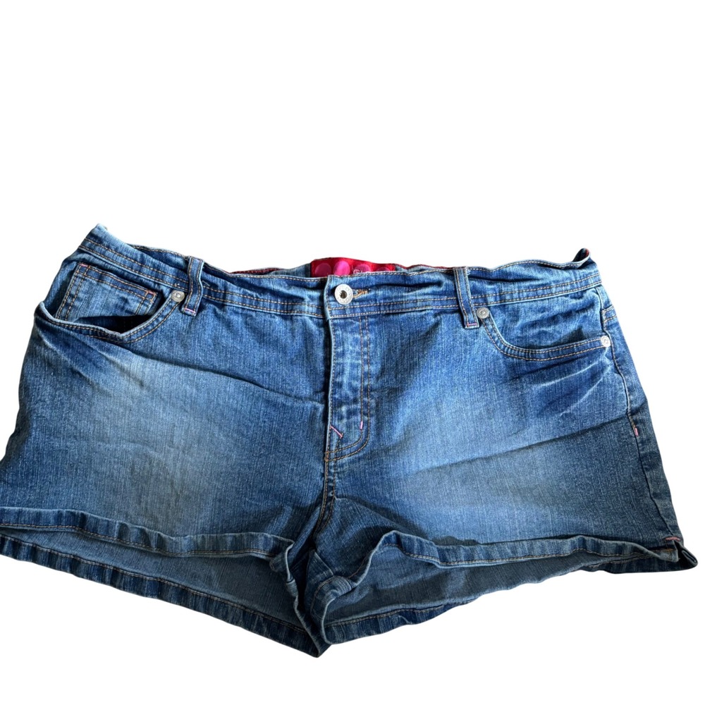 GLO Denim Shorts Juniors 13 Blue Studded Back Pocket Cuffed Hem